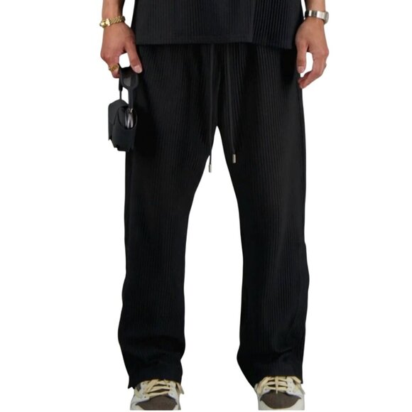 Benklark NWOT Off Court Pleated Wide Leg Pants Drawstring Pockets Size M - Picture 1 of 11
